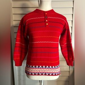 Vintage Sweater‎ Sz 12 Bulle From Ecuador Kids Or Petite Falls Christmas Cute
